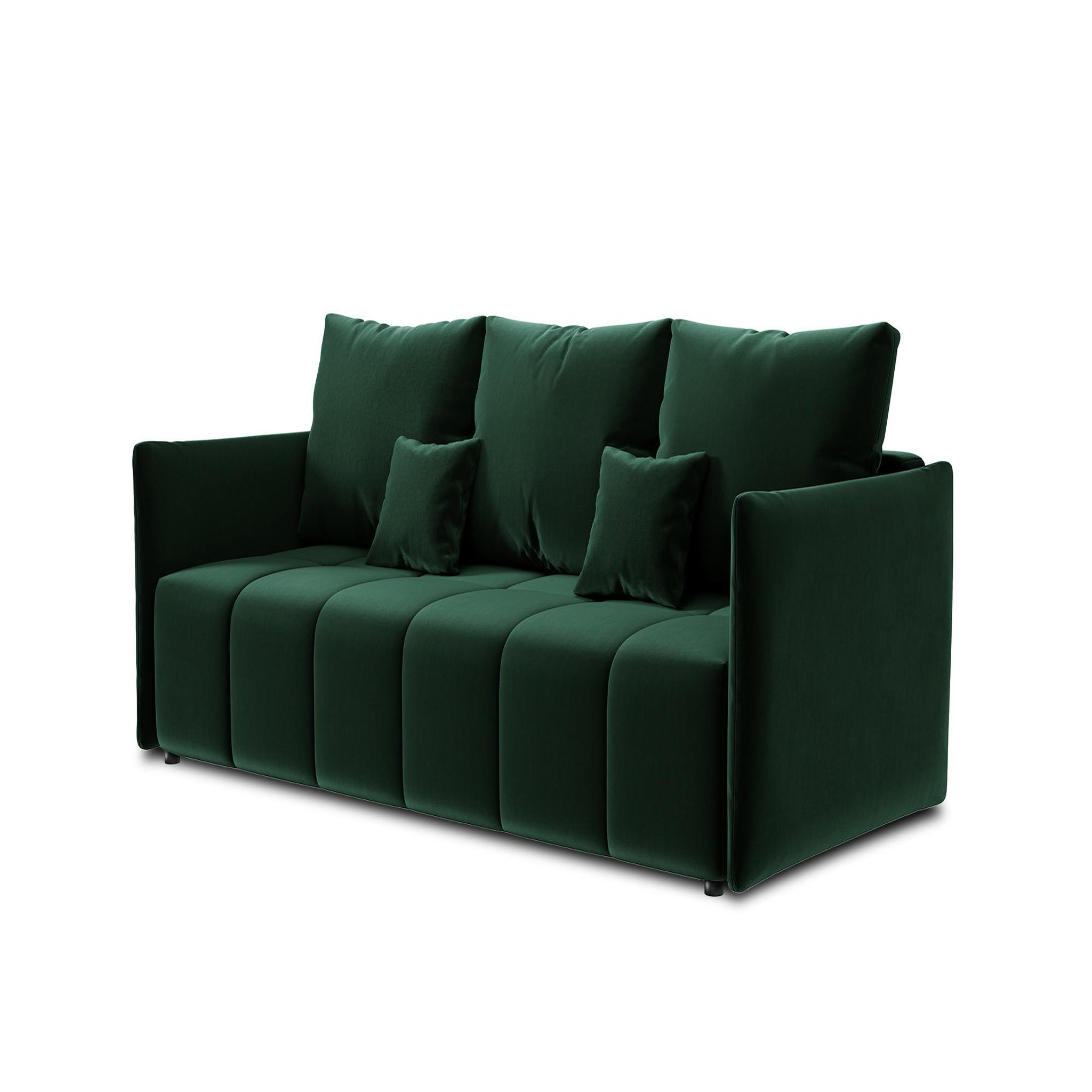 Voir la diapositive 4 : BEST MOBILIER Petra - canapé 3 places convertible avec coffre - en velours