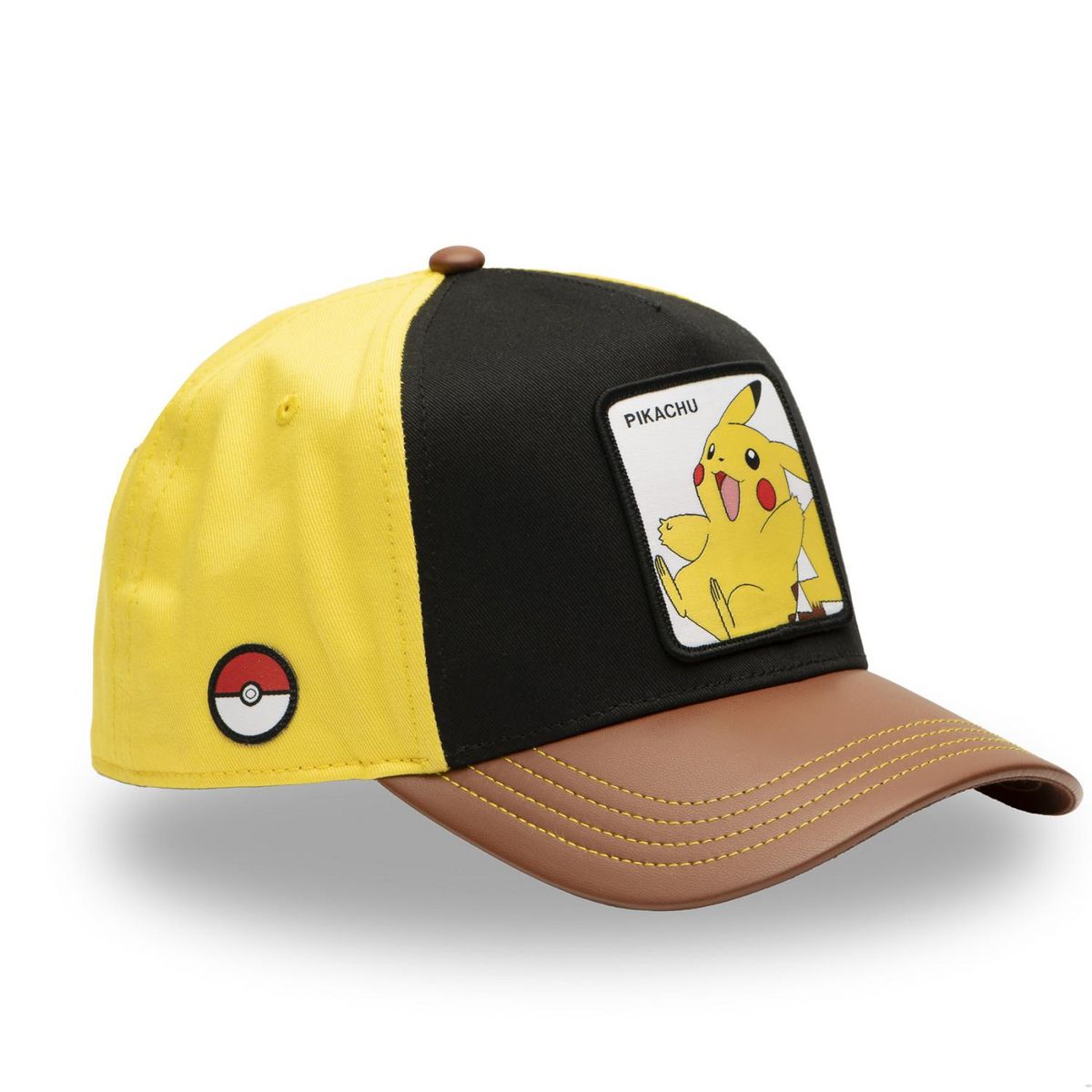 CAPSLAB Casquette trucker en sergé de coton et visière en PU Pokemon Pikachu