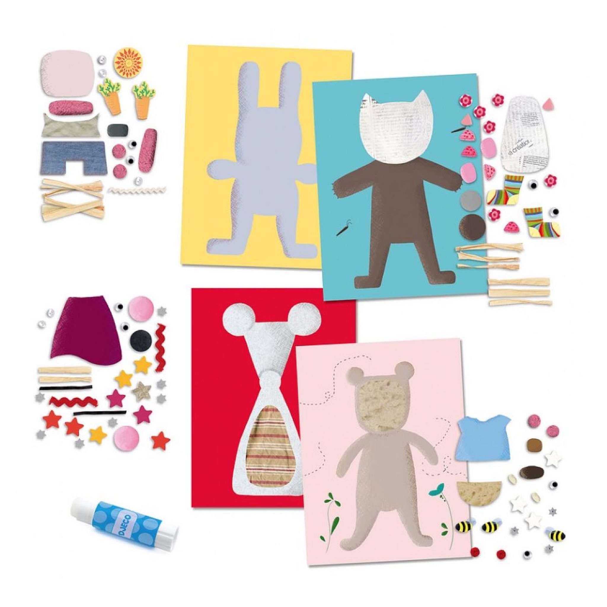 Voir la diapositive 2 : Djeco Atelier collages des petits