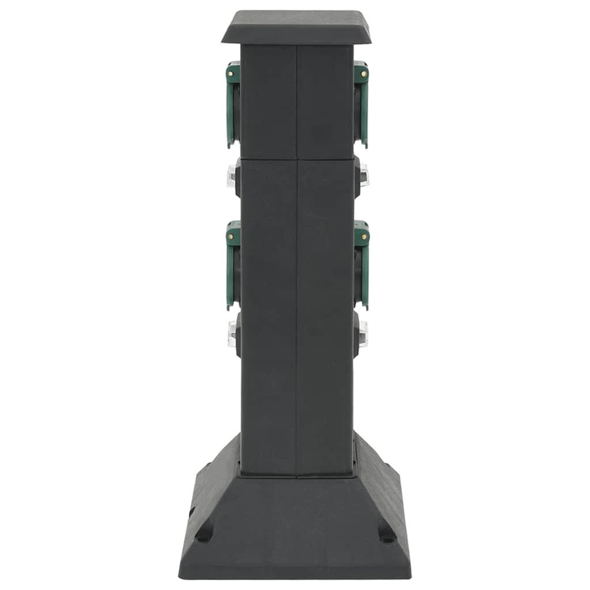Voir la diapositive 3 : VIDAXL Colonne de prise d'exterieur a 4 voies noir vert 16x16x39,5 cm