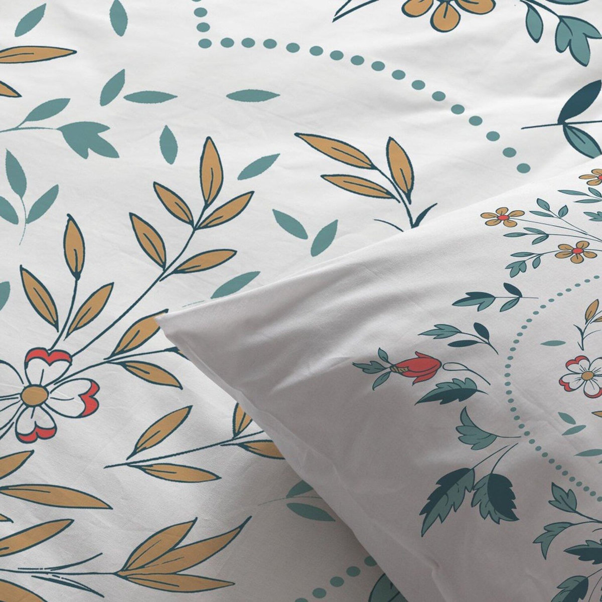 Les Ateliers du Linge Parure housse de couette 100% coton 47 fils/cm2 -capucine
