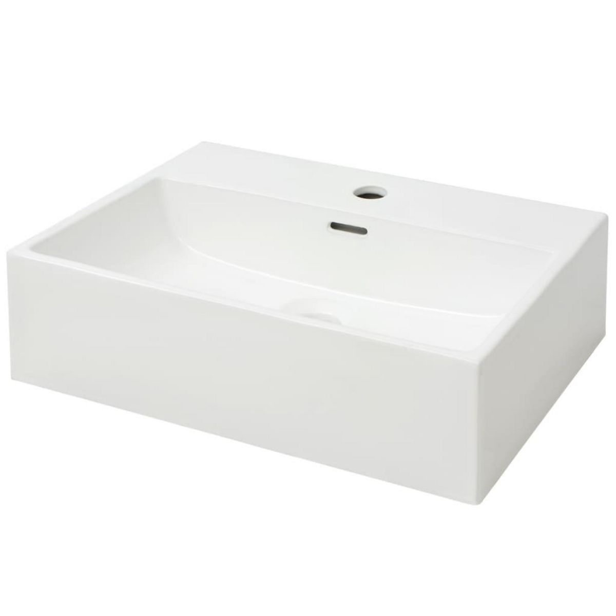 VIDAXL Vasque avec trou de robinet en ceramique Blanc 51,5x38,5x15 cm