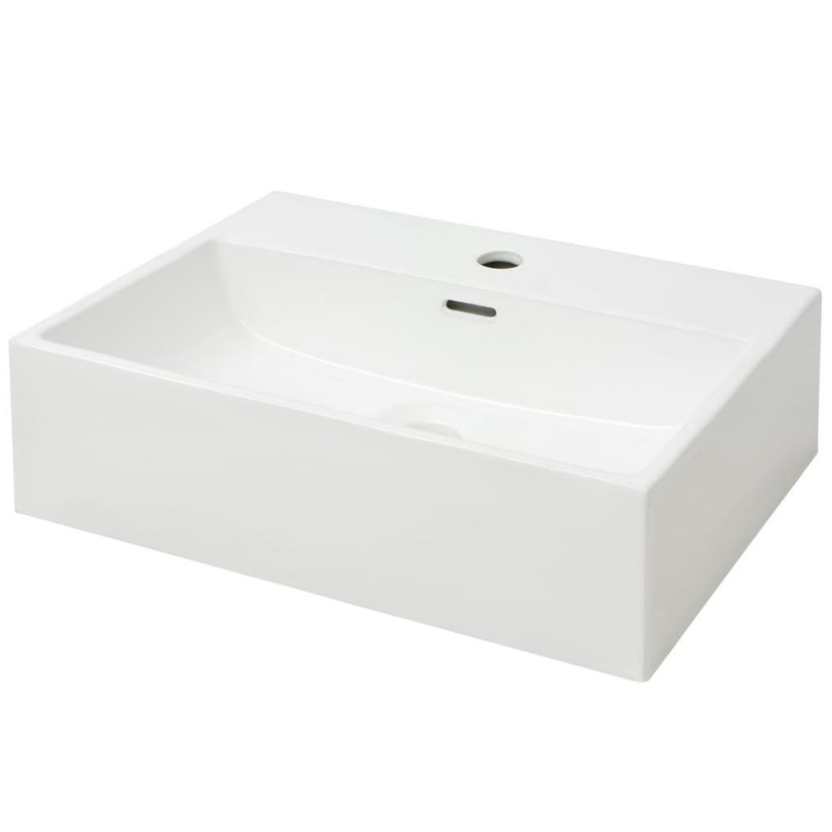 VIDAXL Vasque avec trou de robinet en ceramique Blanc 51,5x38,5x15 cm