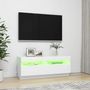 Voir la diapositive 4 : VIDAXL Meuble TV avec lumieres LED Blanc 100x35x40 cm
