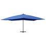 Voir la diapositive 3 : VIDAXL Parasol de jardin en porte-a-faux avec mat en bois bleu azure
