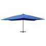 Voir la diapositive 3 : VIDAXL Parasol de jardin en porte-a-faux avec mat en bois bleu azure