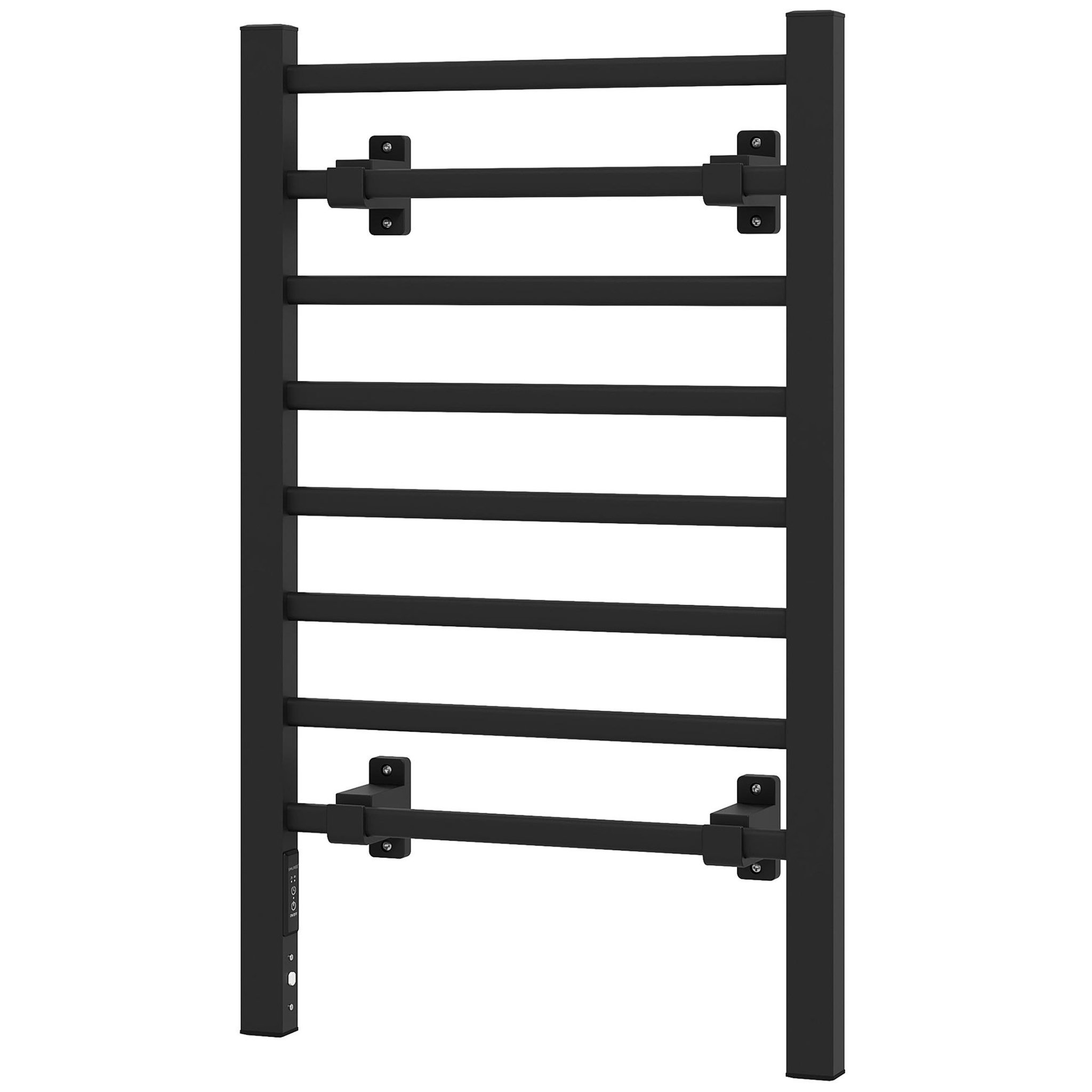 Voir la diapositive 5 : HOMCOM Sèche-serviette électrique sur pied 150W 8 barres timer alu noir
