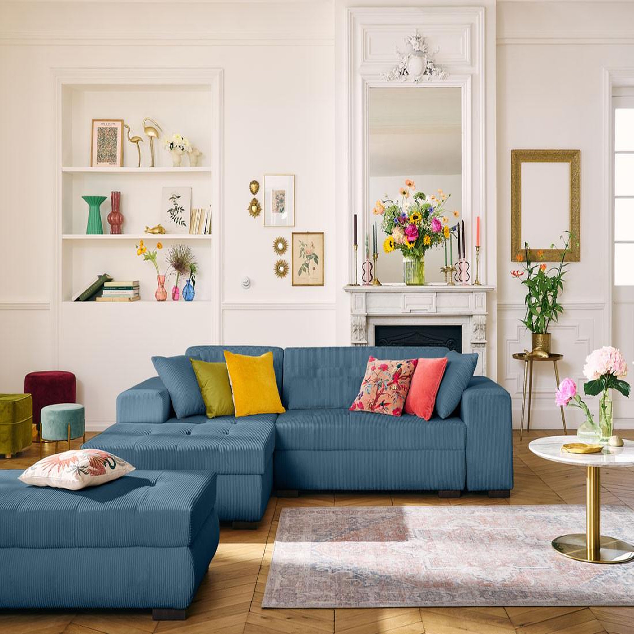 Voir la diapositive 2 : LISA DESIGN Vermont - pouf d'appoint - en velours côtelé