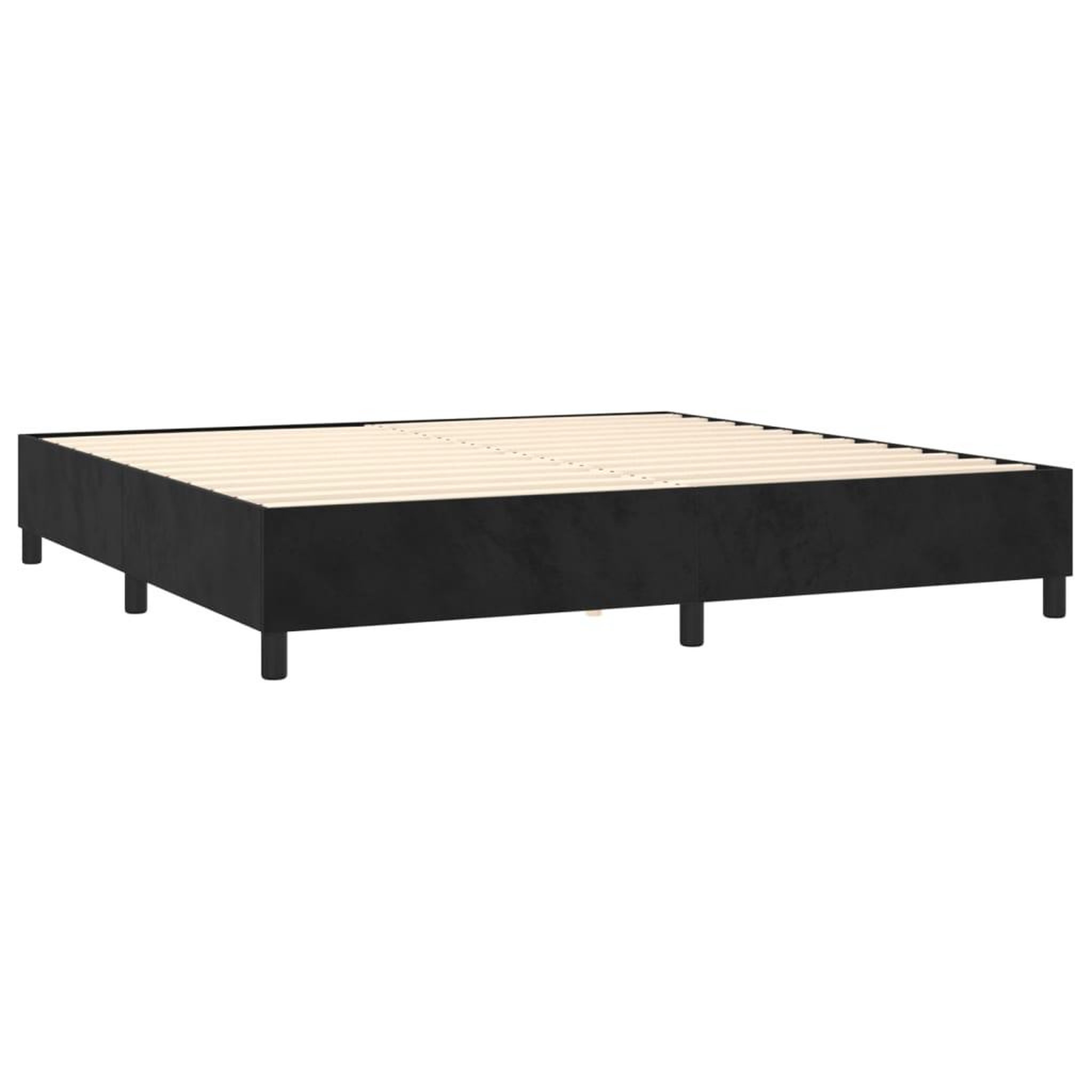 Voir la diapositive 4 : VIDAXL Sommier a lattes de lit et matelas Noir 200x200 cm Velours