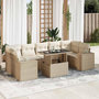 Voir la diapositive 1 : VIDAXL Salon de jardin avec coussins 8 pcs beige resine tressee