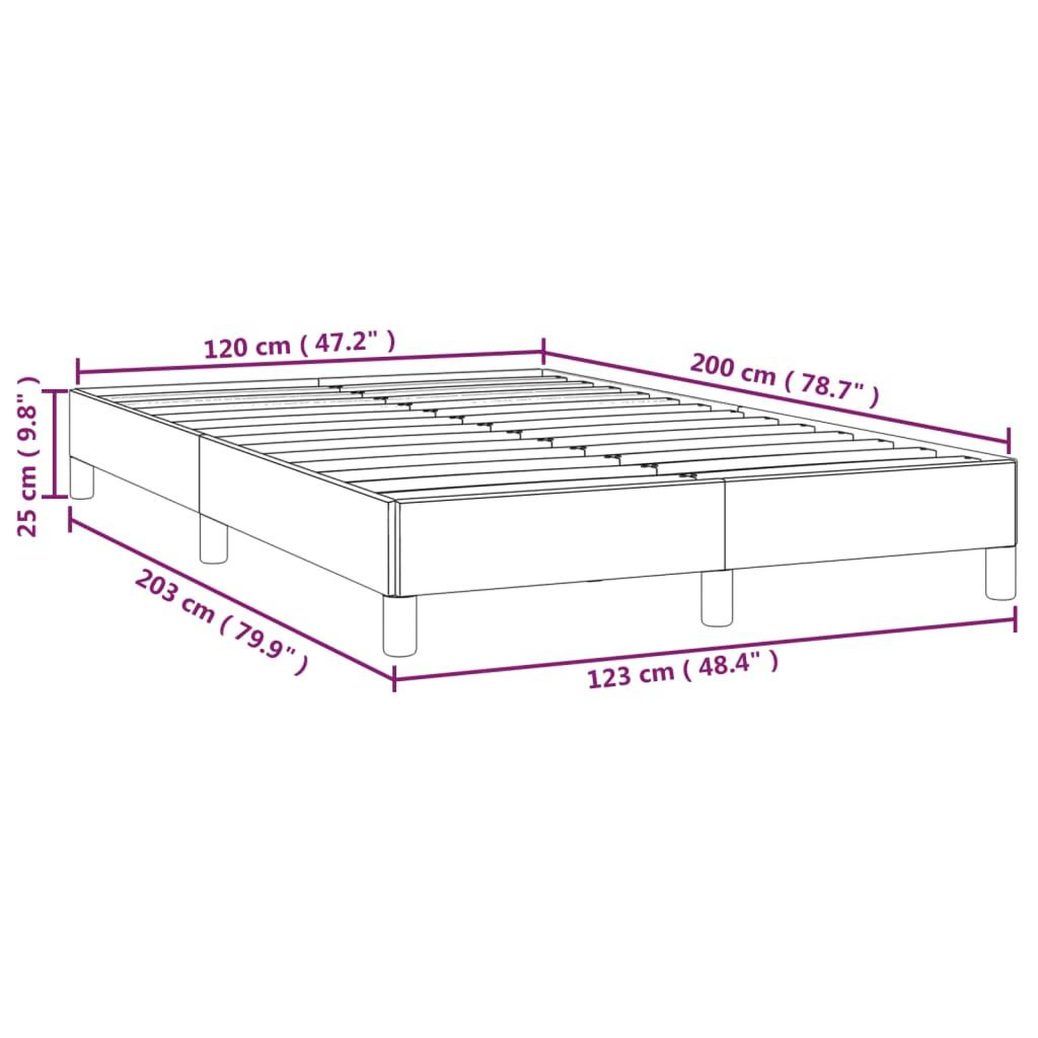 Voir la diapositive 6 : VIDAXL Cadre de lit sans matelas gris 120x200 cm similicuir
