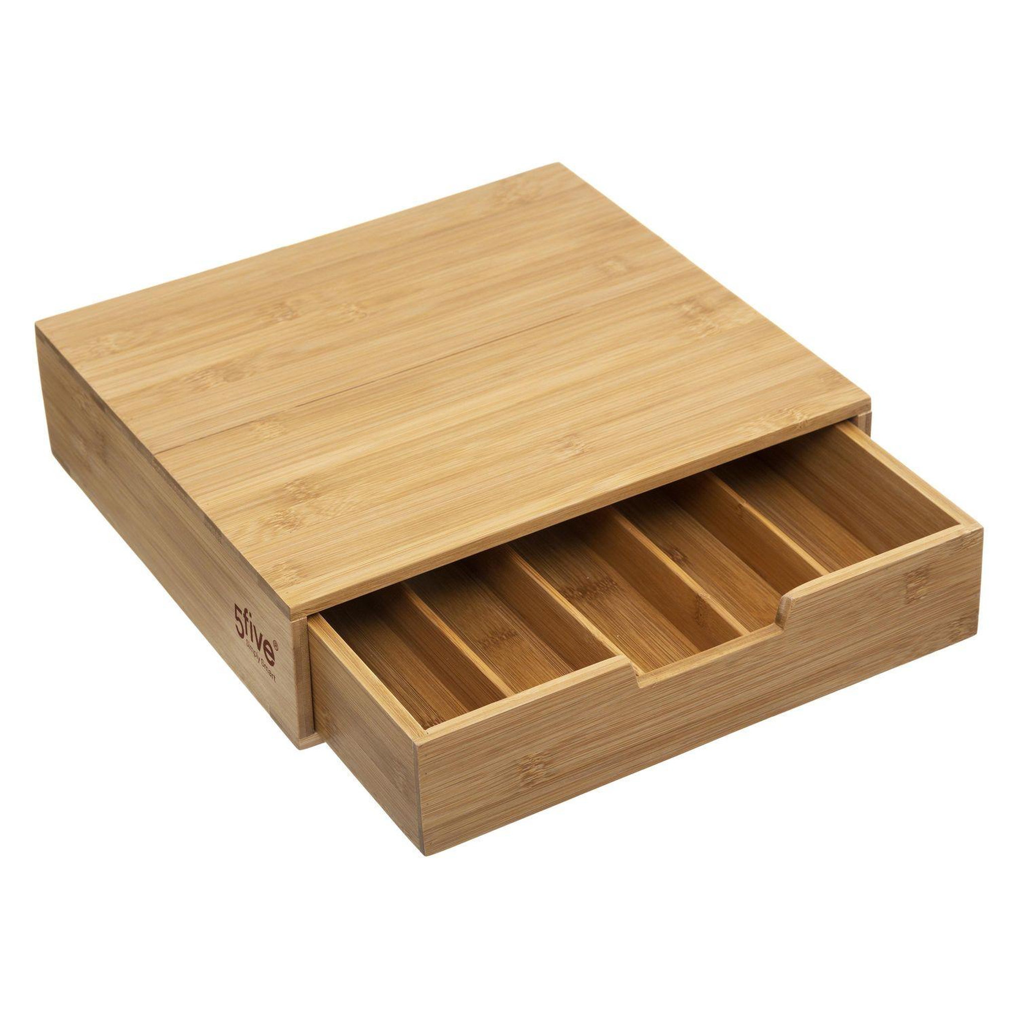 FIVE Boite à capsules pour café avec tiroir de rangement en bambou - Beige