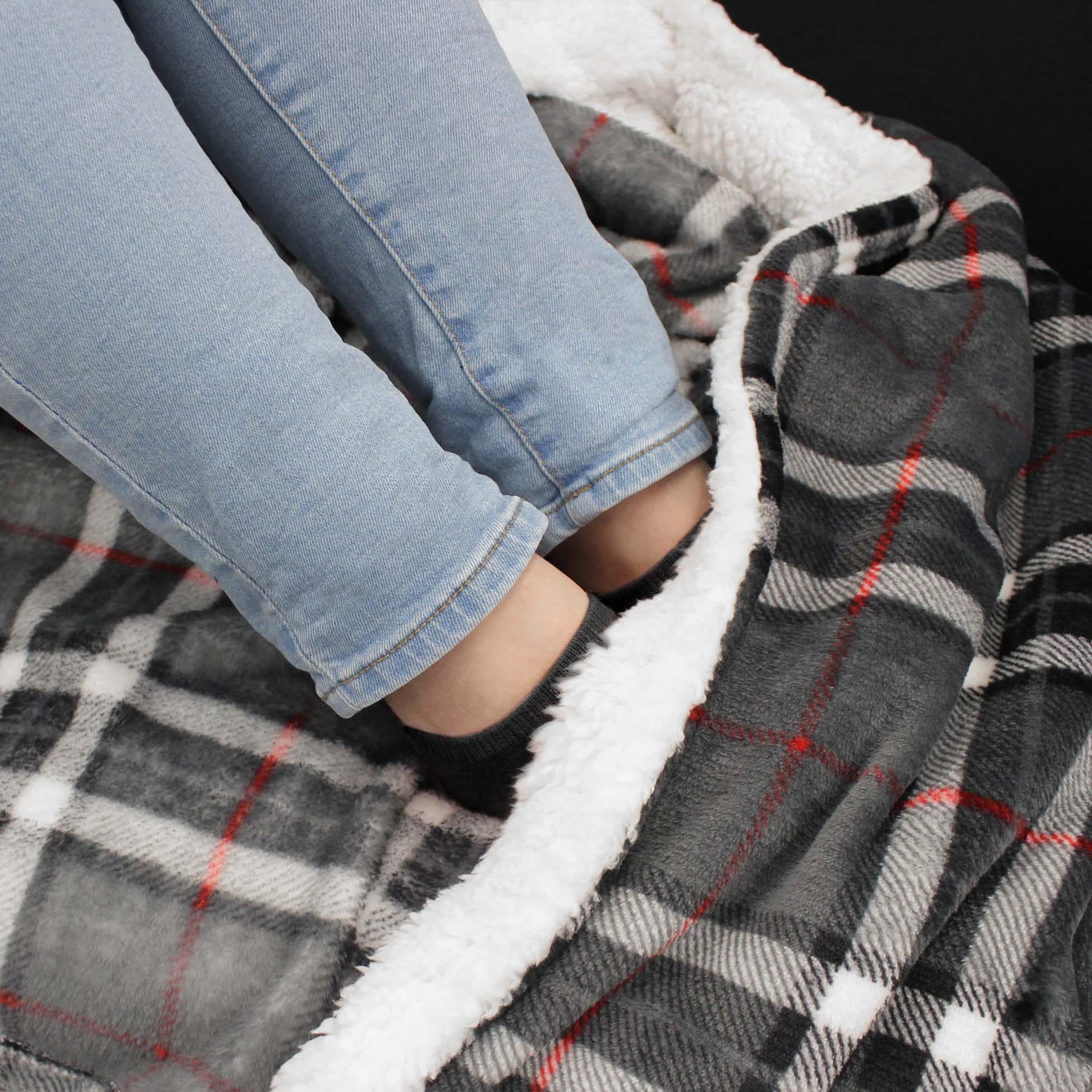 Voir la diapositive 3 : Eden Plaid flanelle + poche pour pieds scottish