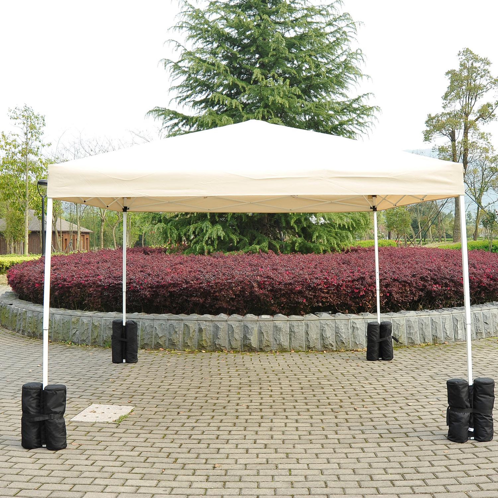 Voir la diapositive 5 : HOMCOM Lot 4 sacs de lestage de fixation pour tonnelle parasol pavillon volume max. 15kg noir