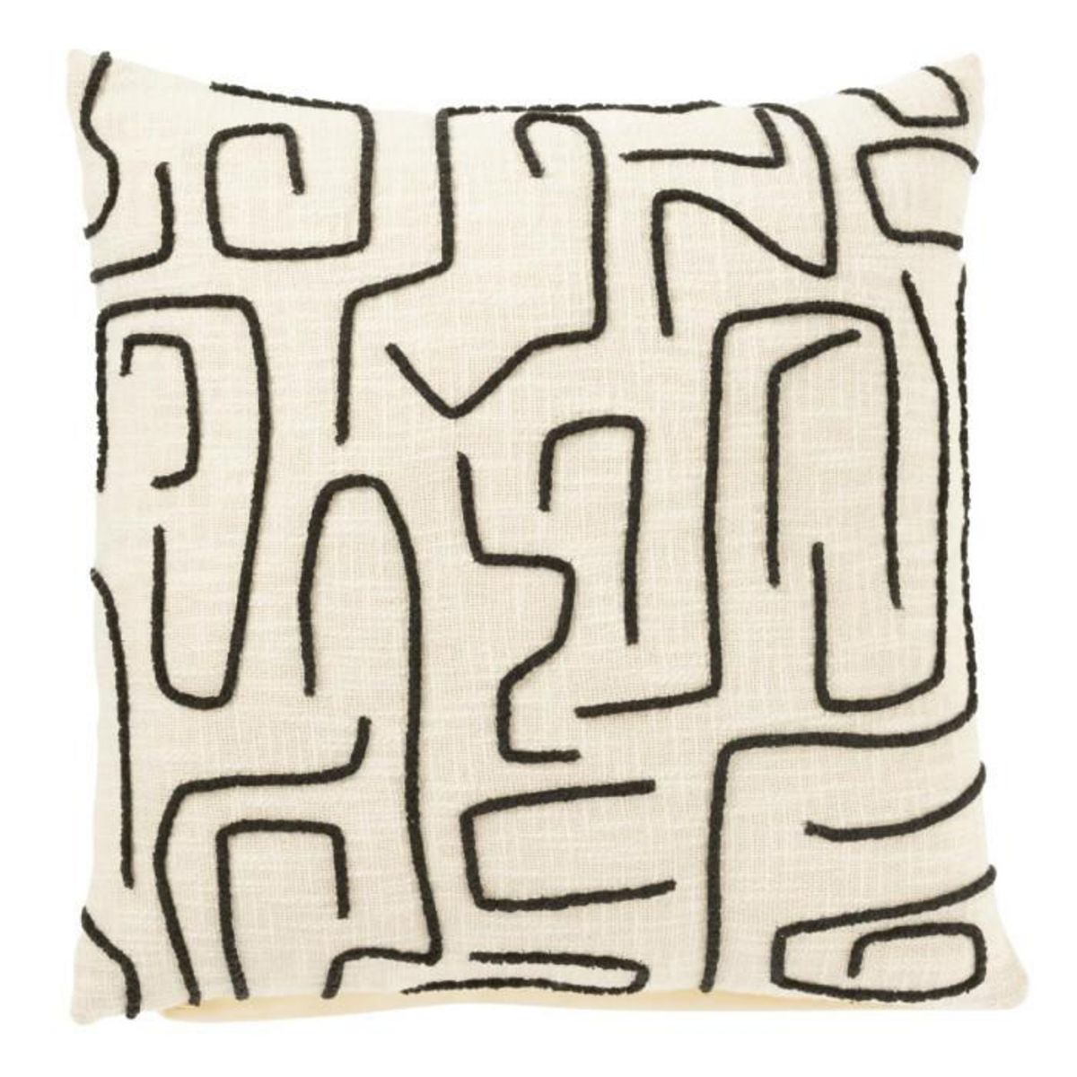 Paris Prix Coussin Déco en Coton  Courbes  50x50cm Blanc