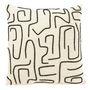 Voir la diapositive 1 : Paris Prix Coussin Déco en Coton  Courbes  50x50cm Blanc