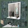 Miroir blanc de salle de bain avec tablette intégrée 60x65 cm FARO
