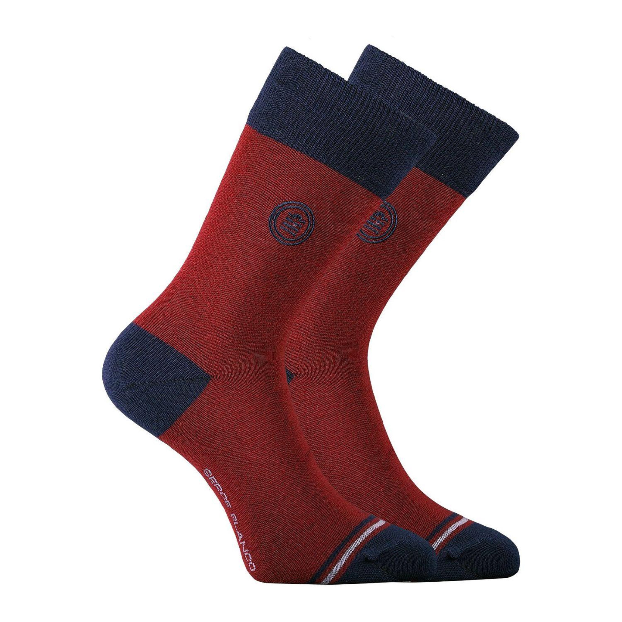 Voir la diapositive 3 : SERGE BLANCO Lot de 9 Paires de Chaussettes de ville coton homme peigné doux