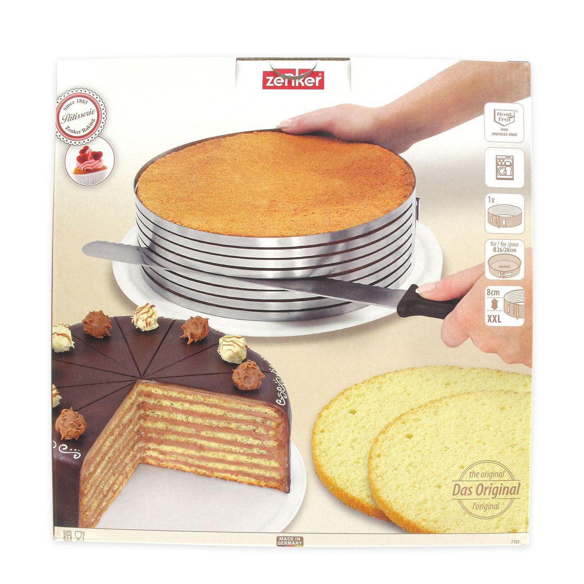 Voir la diapositive 2 : ZENKER Ensemble de 2 ustensiles de pâtisserie pour layer cakes zenker