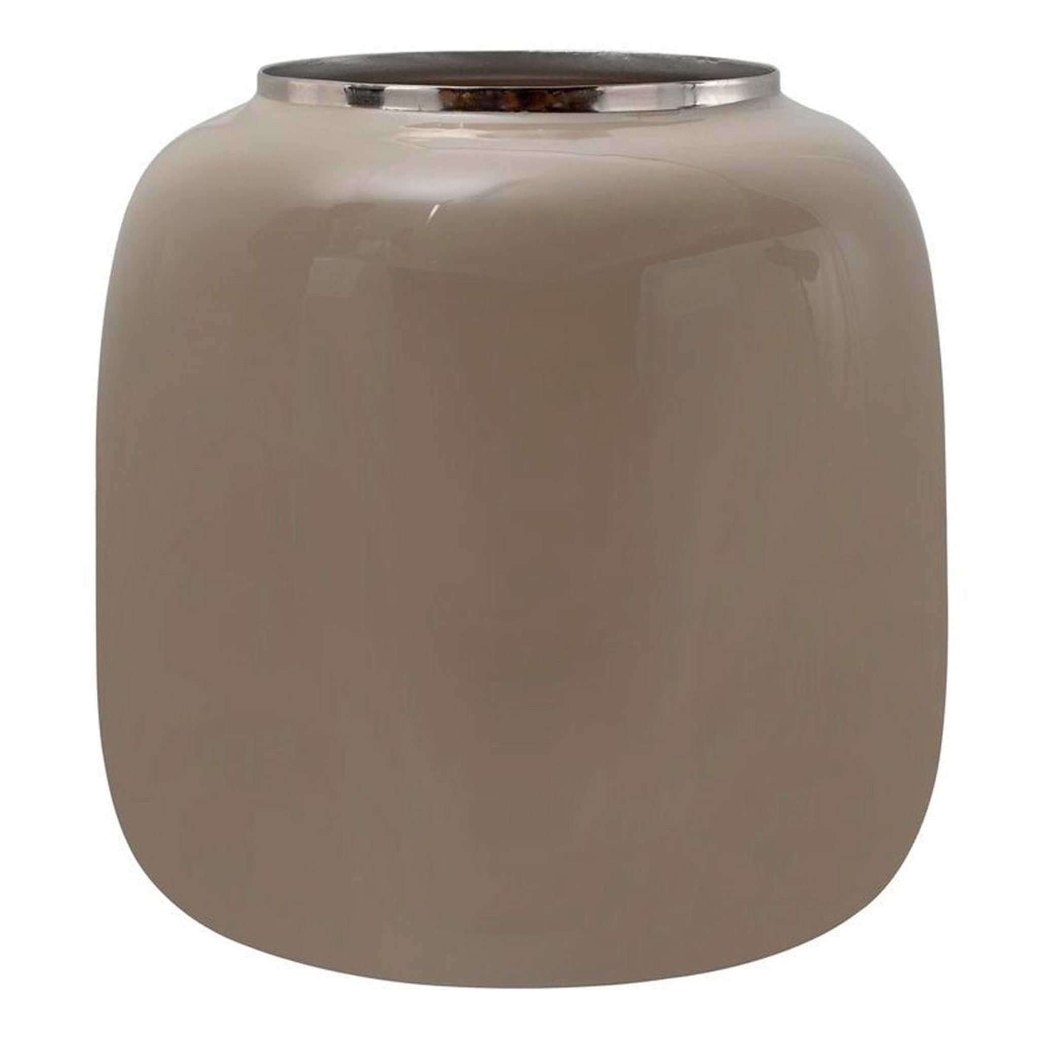 Voir la diapositive 1 : Paris Prix Vase rond design  niklas  20cm taupe & argent