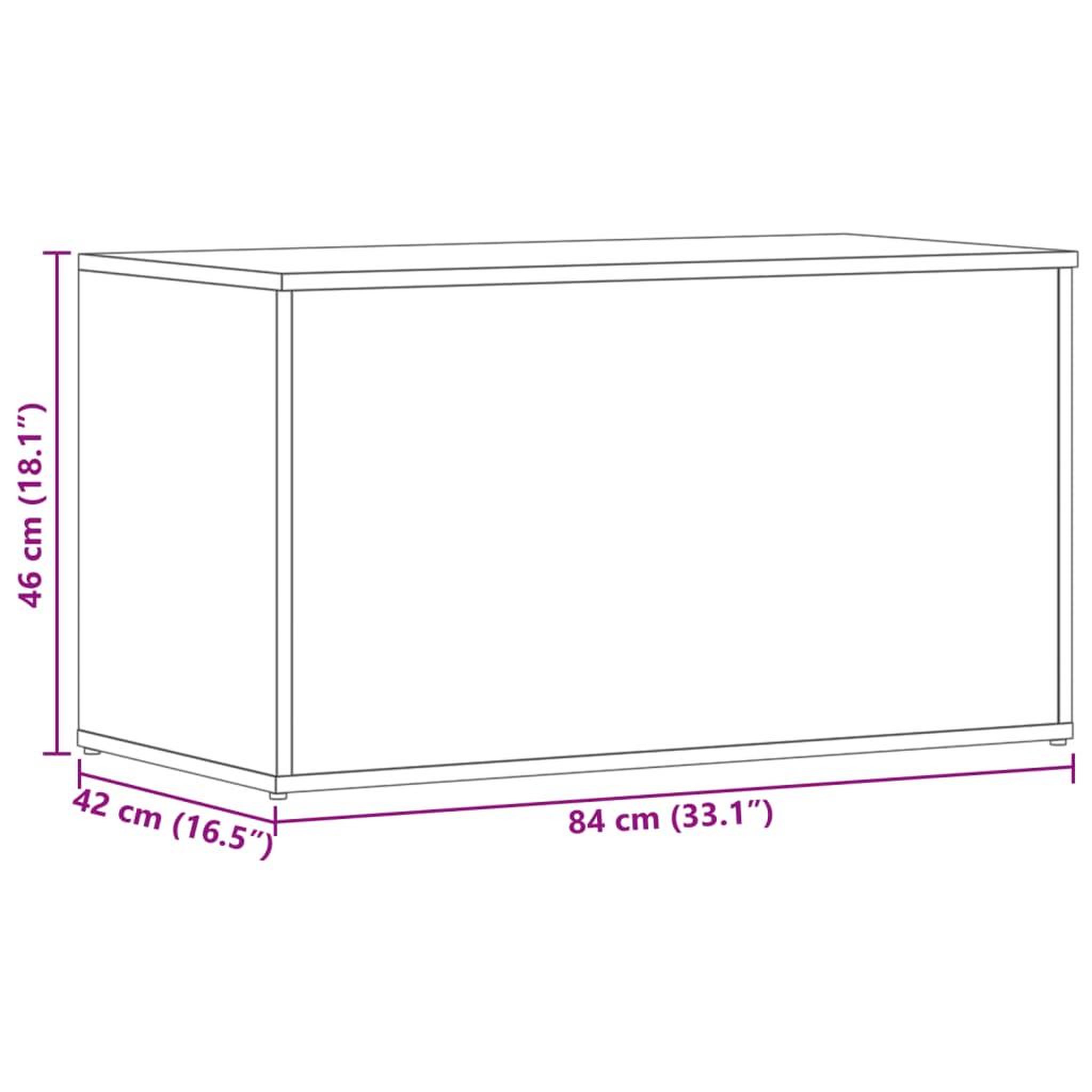 Voir la diapositive 6 : VIDAXL Coffre de rangement Chene fume 84x42x46 cm Bois d'ingenierie