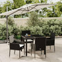 Voir la diapositive 1 : VIDAXL Ensemble a manger de jardin coussins 5pcs Noir Resine tressee