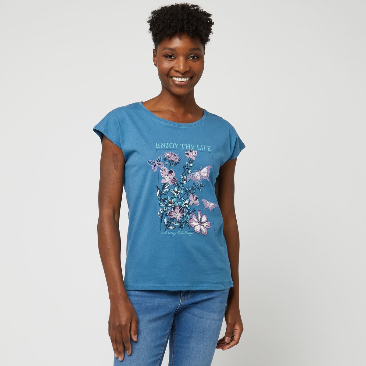 Tee shirt best sale bleu canard femme