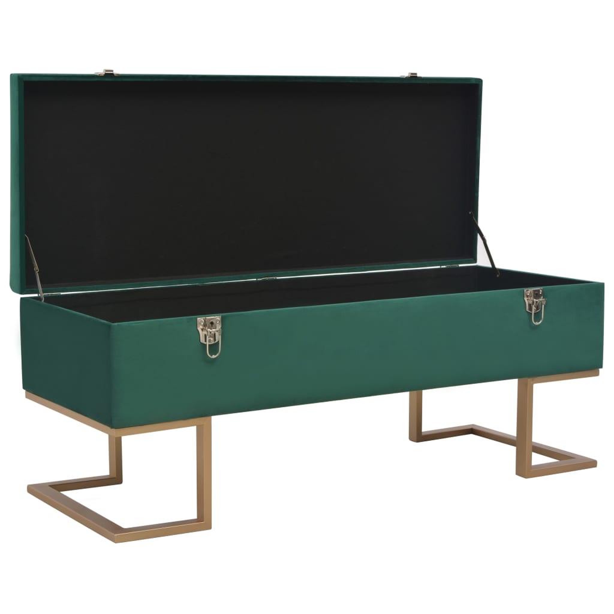 Voir la diapositive 2 : VIDAXL Banc avec compartiment de rangement 105 cm Vert Velours