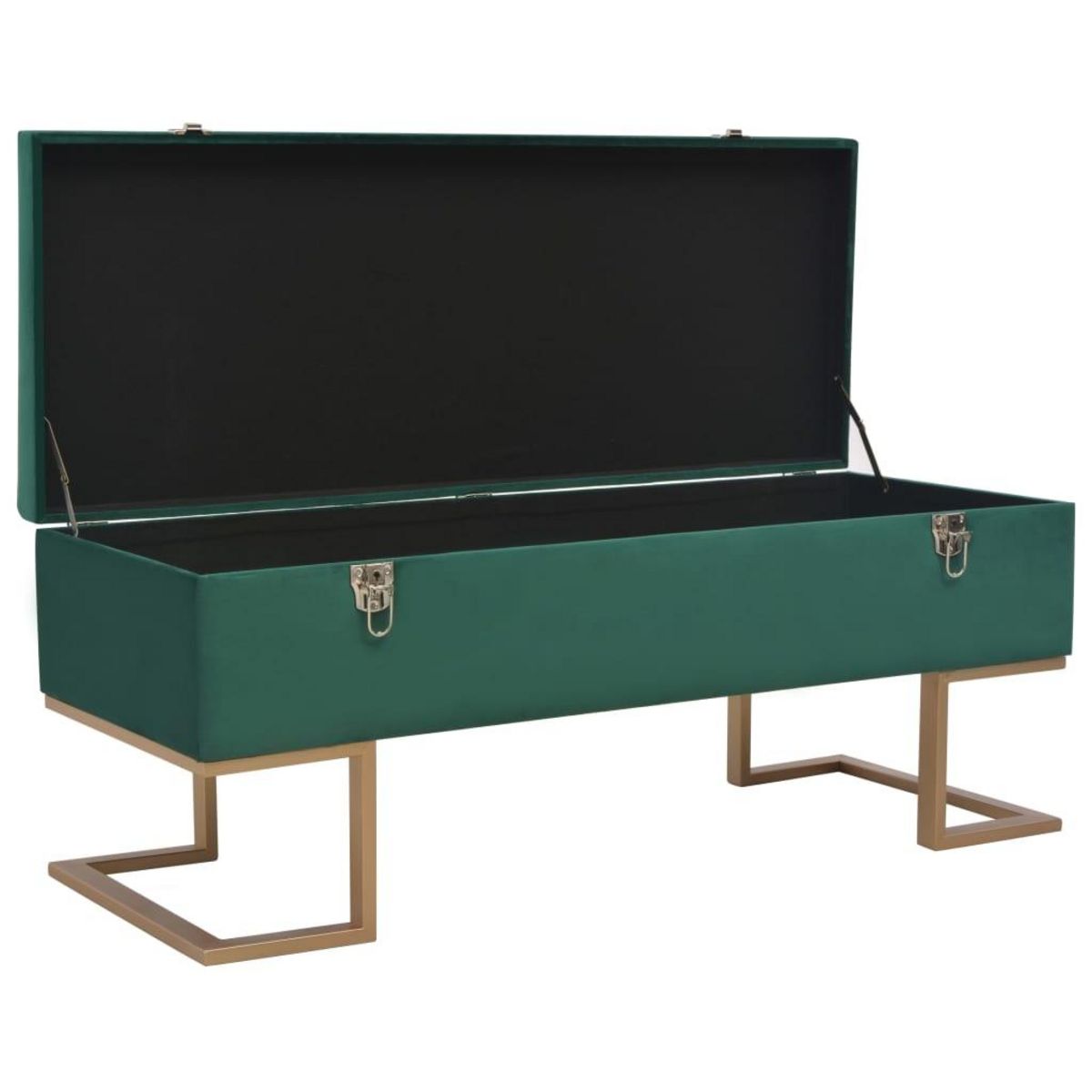 VIDAXL Banc avec compartiment de rangement 105 cm Vert Velours
