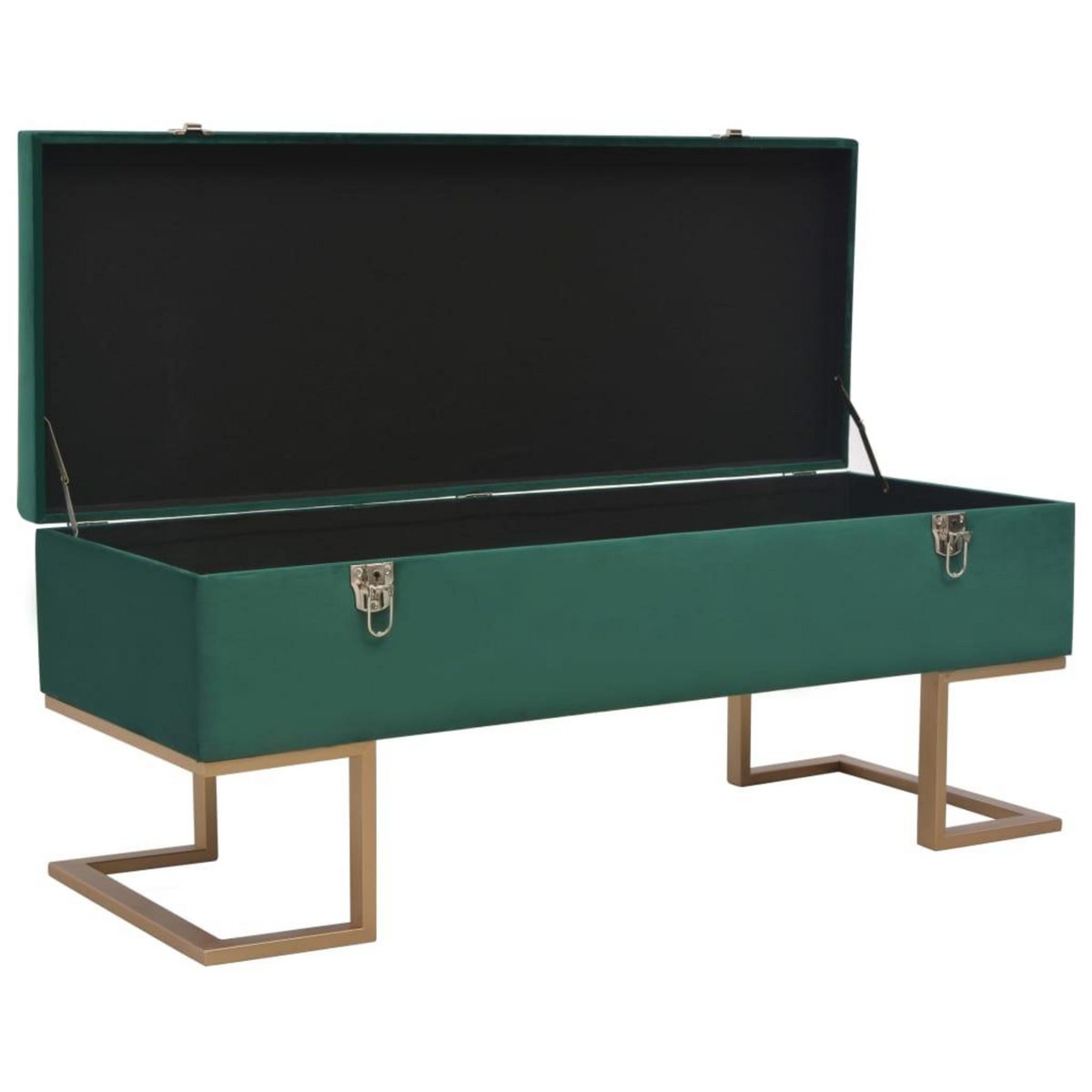 VIDAXL Banc avec compartiment de rangement 105 cm Vert Velours