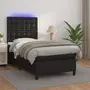 VIDAXL Sommier a lattes de lit avec matelas et LED Noir 80x200 cm