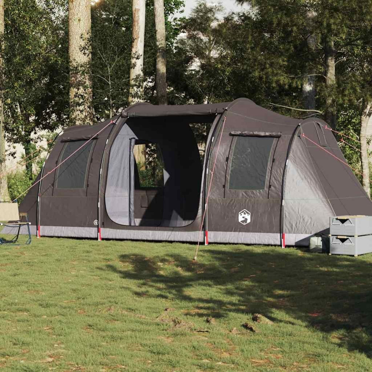 VIDAXL Tente de camping tunnel 4 personnes marron impermeable