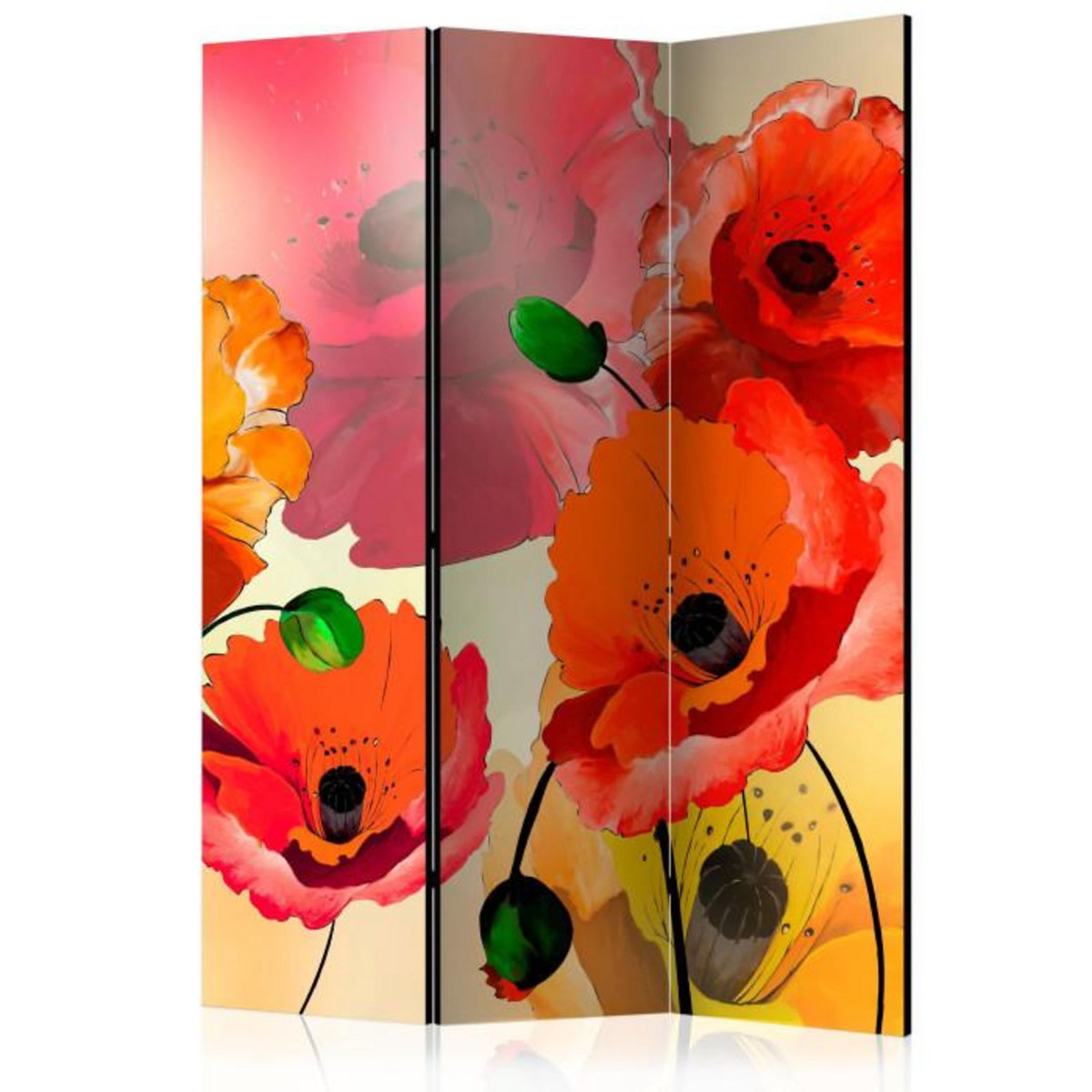 Paris Prix Paravent 3 Volets  Velvet Poppies III  135x172cm