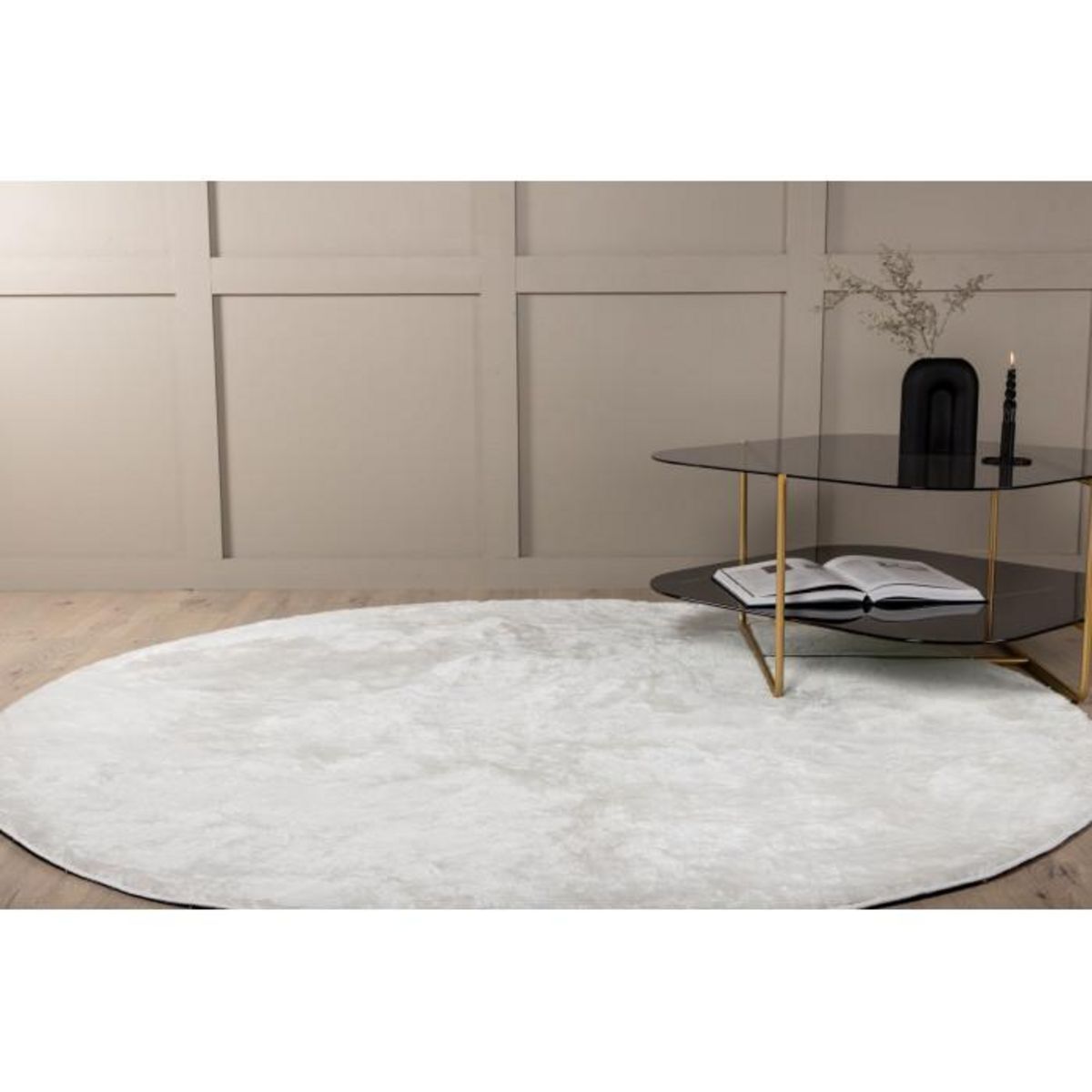 Paris Prix Tapis Rond Uni  Blanca  200cm Blanc