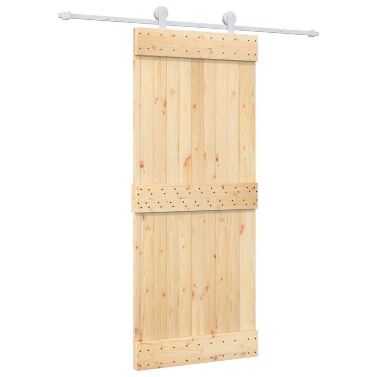 VIDAXL Porte coulissante et kit de quincaillerie 85x210 cm pin massif