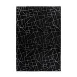 Paris Prix Tapis Géométrique à Poils Longs  Bijou  Noir & Argent. Coloris disponibles : Noir