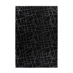 Paris Prix Tapis Géométrique à Poils Longs  Bijou  Noir & Argent. Coloris disponibles : Noir