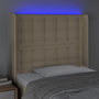Voir la diapositive 4 : VIDAXL Tete de lit a LED Creme 103x16x118/128 cm Tissu
