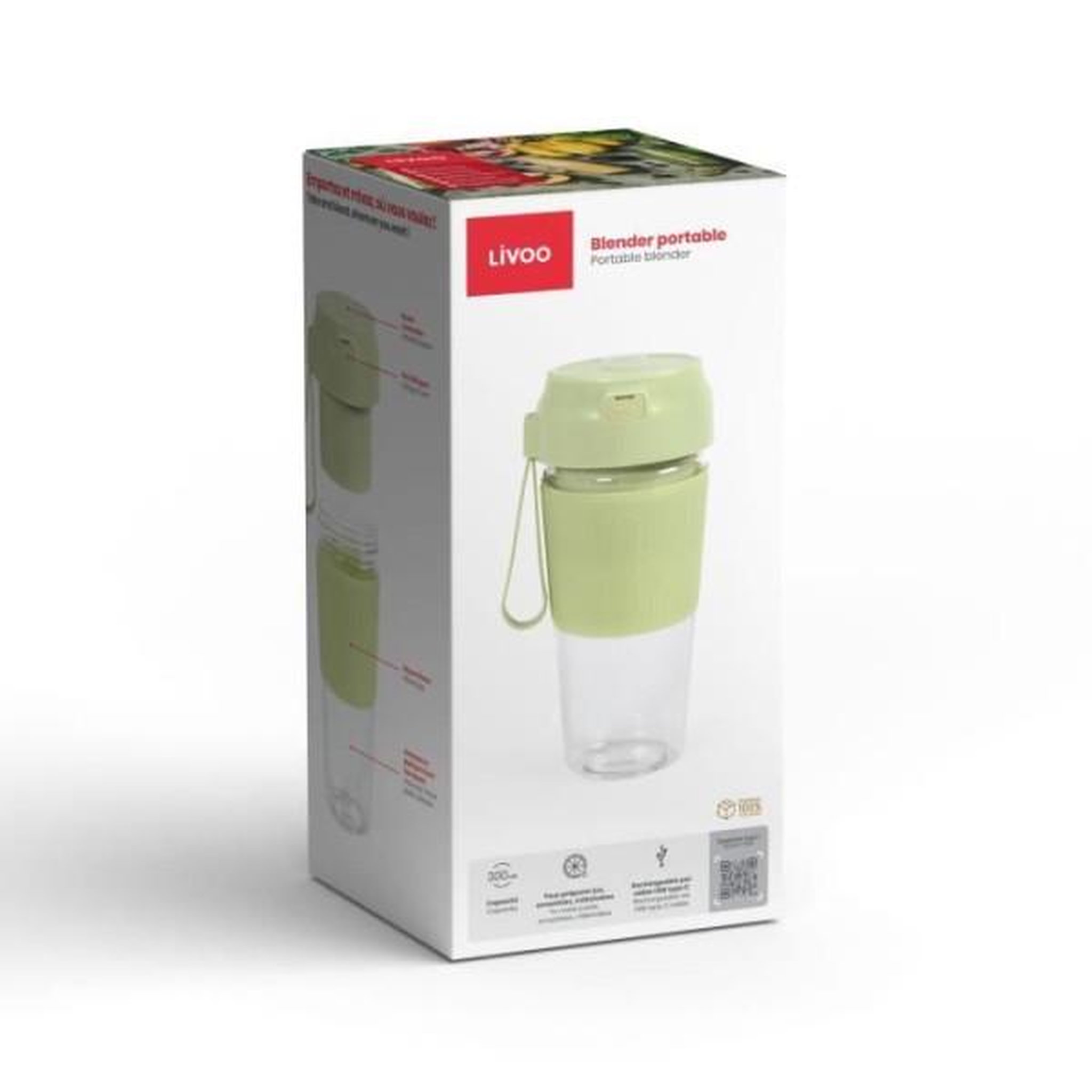 Voir la diapositive 5 : LIVOO Blender 40w portatif 0.3l - dop248m