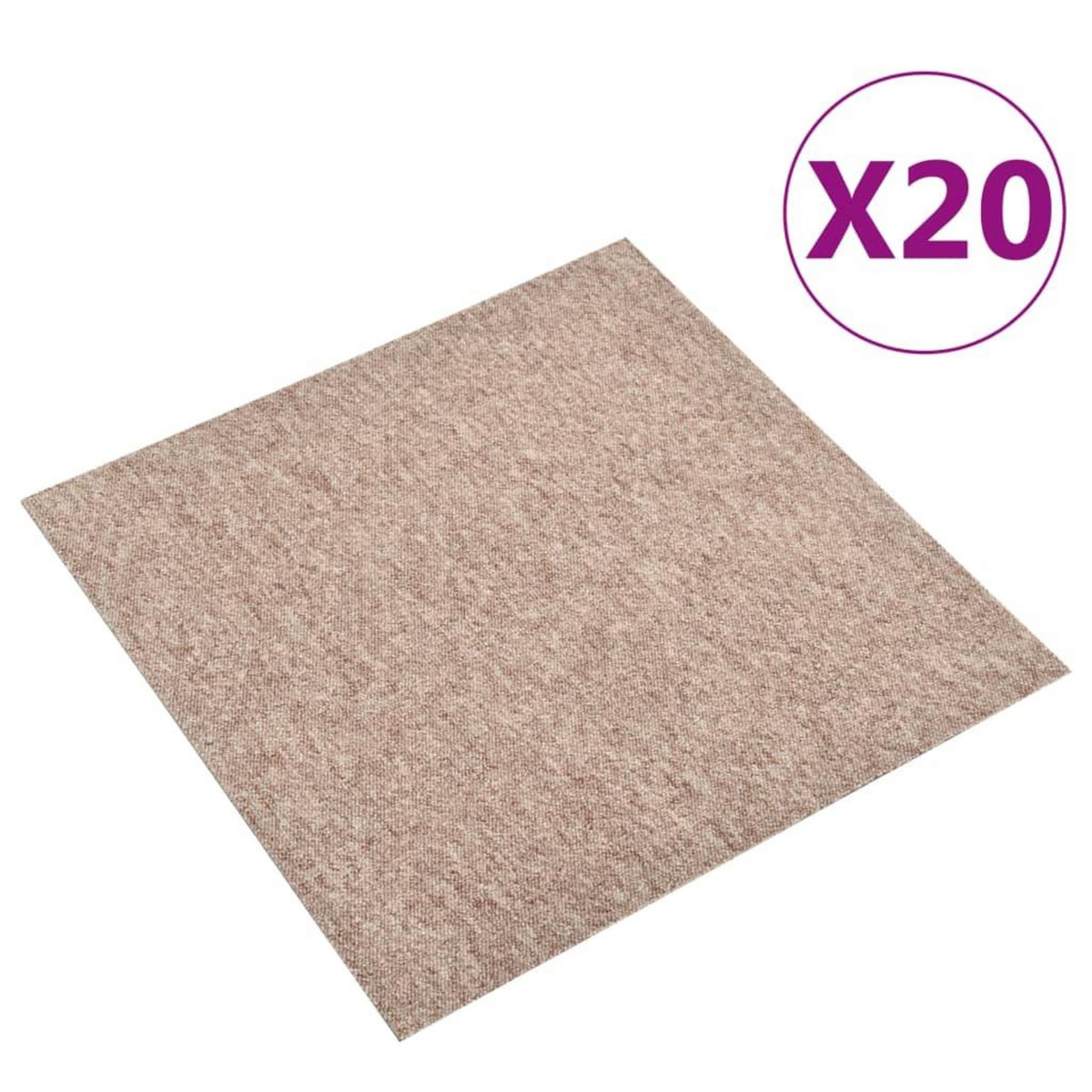 VIDAXL Dalles de tapis de sol 20 pcs 5 m^2 50x50 cm Beige