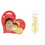 SCRAPCOOKING Kit pour biscuit en relief Coeur + Stylo au chocolat jaune pastel