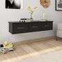 Voir la diapositive 1 : VIDAXL Etagere murale avec tiroirs Noir 88x26x18,5cm bois d'ingenierie