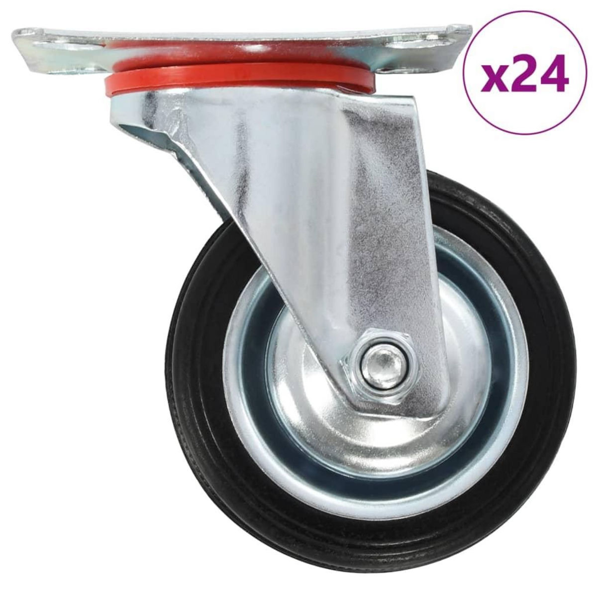 VIDAXL 24 pcs Roulettes pivotantes 75 mm