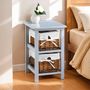 Voir la diapositive 2 : IDIMEX Table de chevet NOKOMIS avec 2 paniers en bois