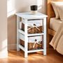 Voir la diapositive 2 : IDIMEX Table de chevet NOKOMIS avec 2 paniers en bois