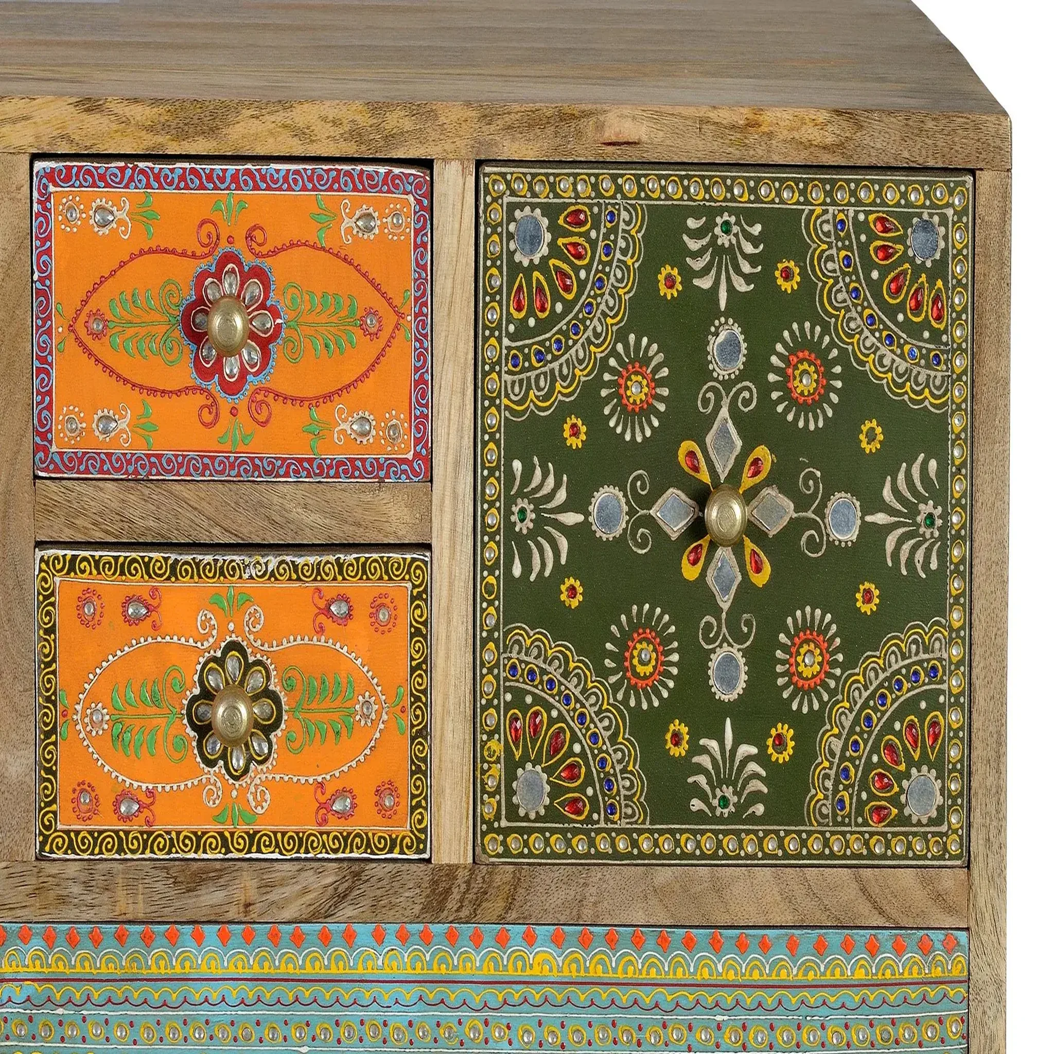 Voir la diapositive 2 : GINER Y COLOMER SL Commode en bois de manguier 120 cm style ethnique boho