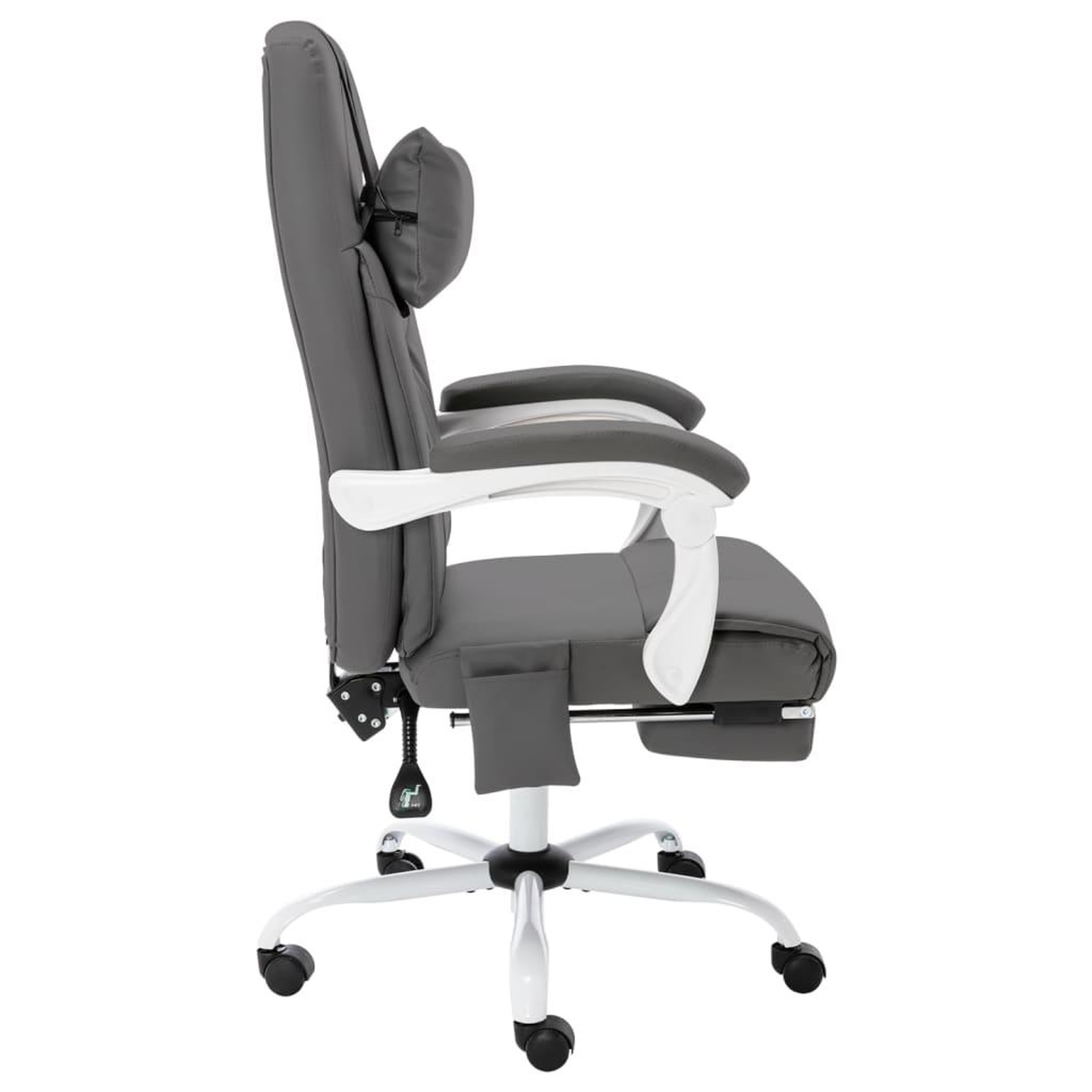 Voir la diapositive 3 : VIDAXL Chaise de bureau de massage Gris Similicuir