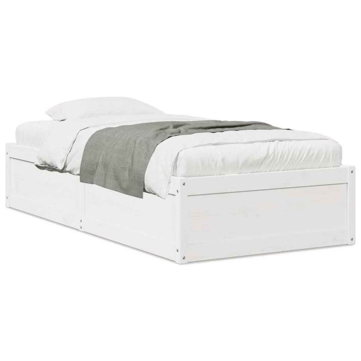 VIDAXL Cadre de lit sans matelas blanc 90x190 cm bois de pin massif