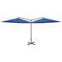 Voir la diapositive 2 : VIDAXL Parasol de jardin double avec mat en acier bleu azure 600 cm