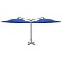 Voir la diapositive 2 : VIDAXL Parasol de jardin double avec mat en acier bleu azure 600 cm